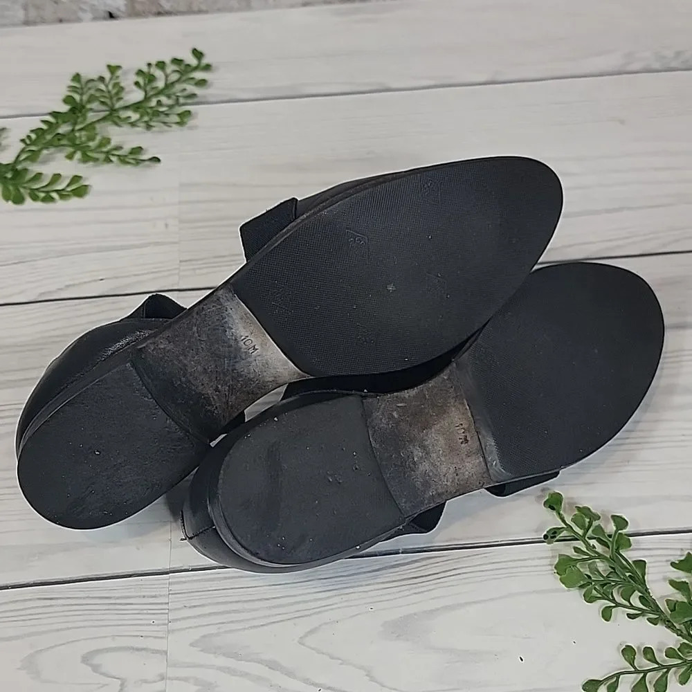 Franco Sarto Loafer Leather Flats in Black Womens Size 10